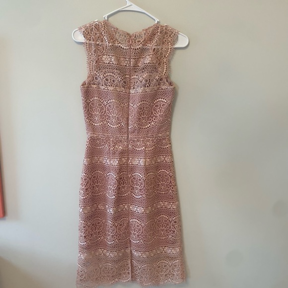 Chi chi London Blush Pink body on lace MIDI Dress - Picture 7 of 7